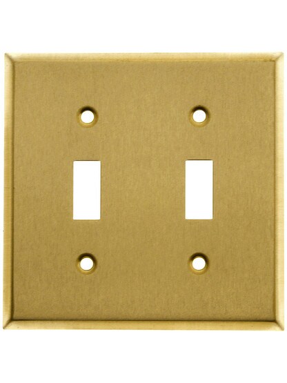 Classic Double Toggle Switch Plate In Pressed Brass or Steel